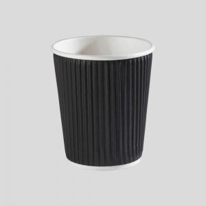 8oz Weave Hot Drink Paper Cup Black (25)