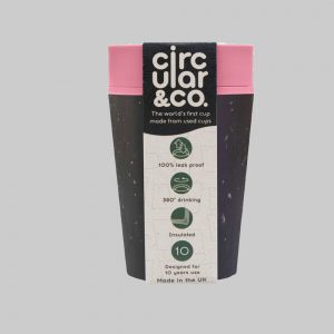 Circular Cup Co Reusable Thermal Cup 8oz Black & Pink