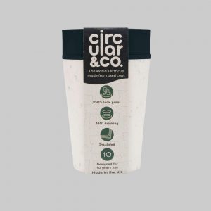 Circular Cup Co Reusable Thermal Cup 8oz Cream & Cosmic Black