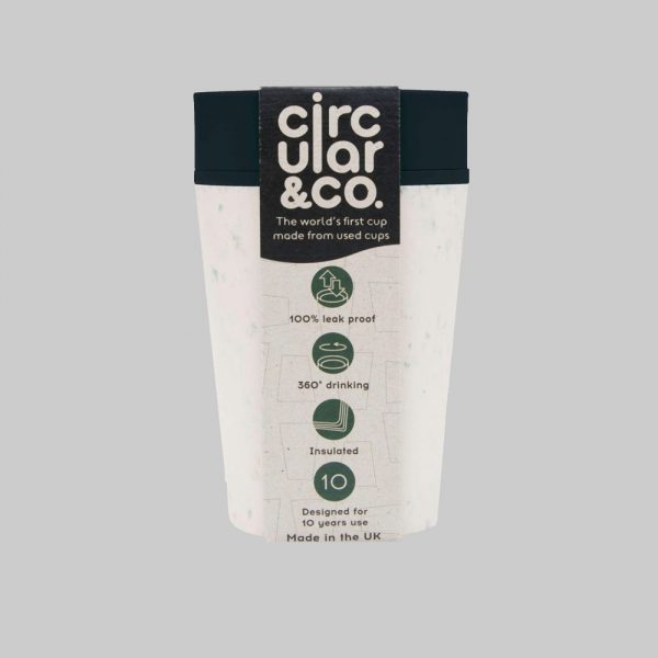 Circular Cup Co Reusable Thermal Cup 8oz Cream & Cosmic Black
