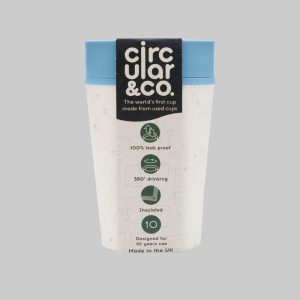 Circular Cup Co Reusable Thermal Cup 8oz Cream & Blue