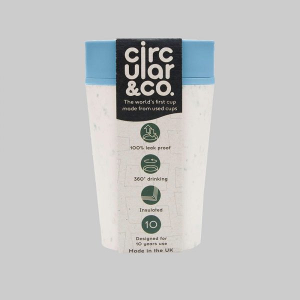 Circular Cup Co Reusable Thermal Cup 8oz Cream & Blue