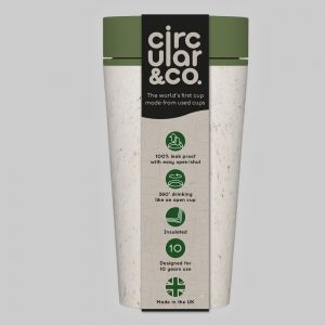Circular Cup Co Reusable Thermal Cup 12oz Cream & Green