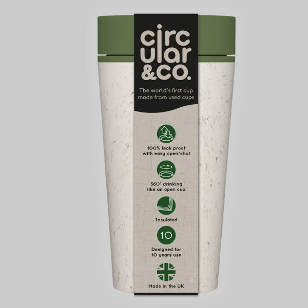 Circular Cup Co Reusable Thermal Cup 12oz Cream & Green