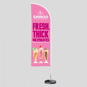 Shmoo Milkshakes Double Sided Beach Flag With Base