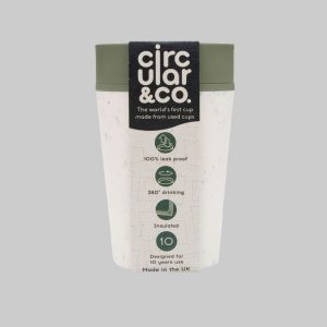 Circular Cup Co Reusable Thermal Cup 8oz Cream & Green